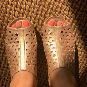 Rose Gold summer mules